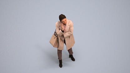 photogrammetry 3D woman business standing, realistic human model archviz FBX, back view render