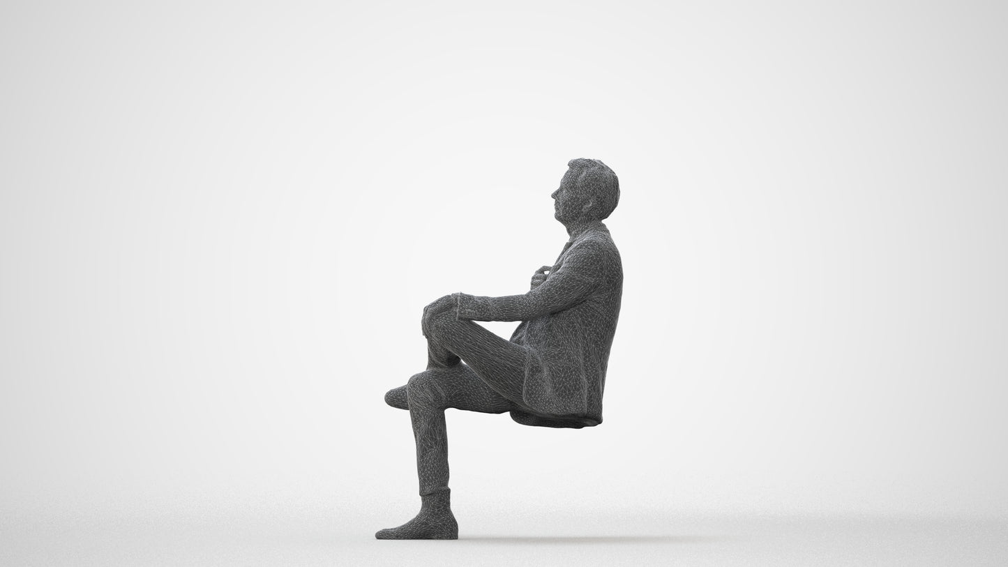 3D people model man business, scanned human for 3ds Max rendering, square thumbnail