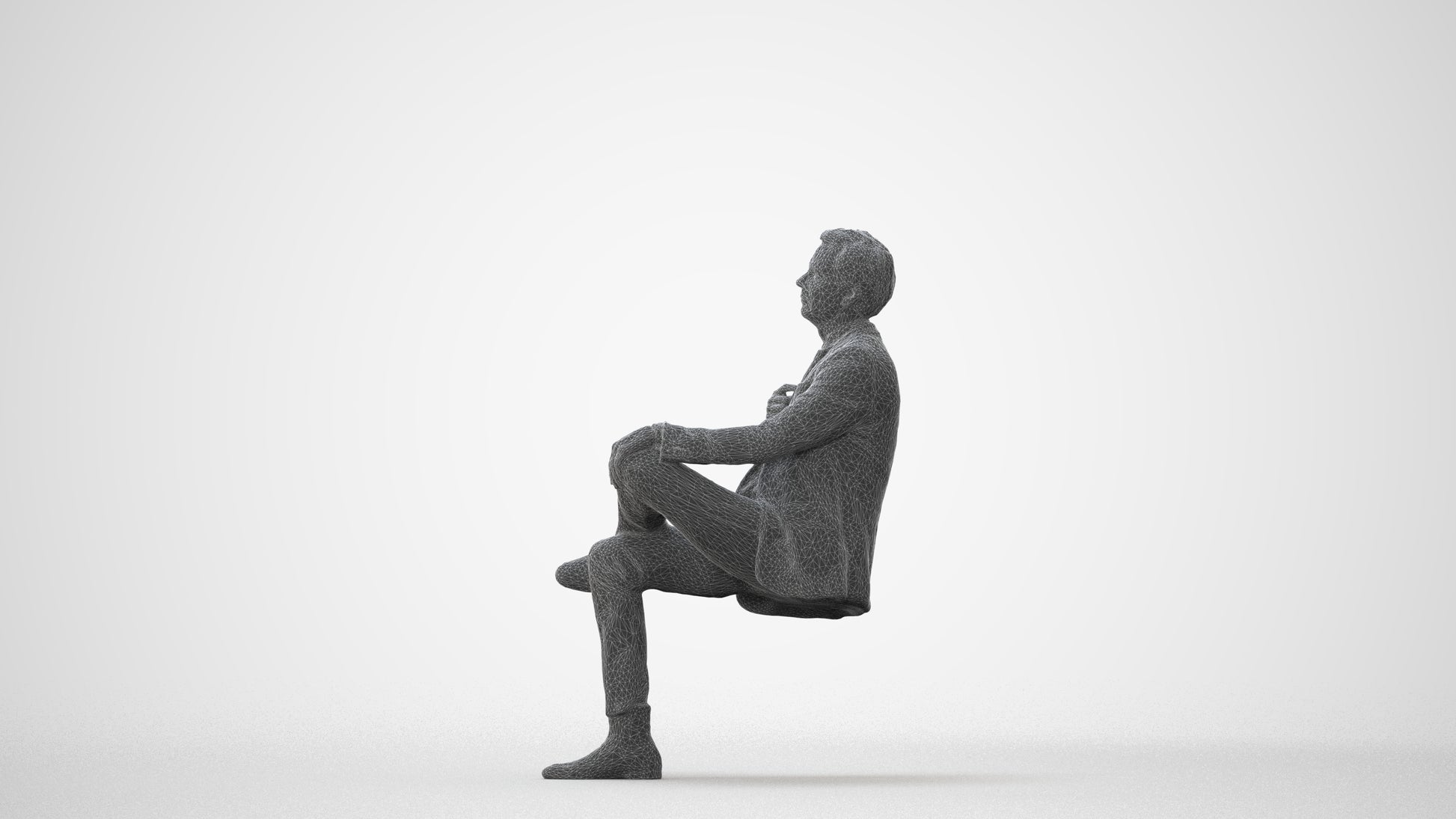 3D people model man business, scanned human for 3ds Max rendering, square thumbnail
