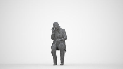 scanned 3D woman business, photogrammetry people for Enscape and V-Ray, wireframe back view