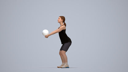 photogrammetry 3D girl sport, realistic human model archviz FBX, top-down view render