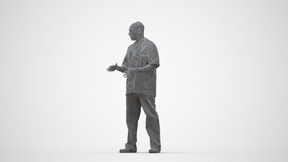 photogrammetry 3D man medical, realistic human model archviz FBX, wireframe back view