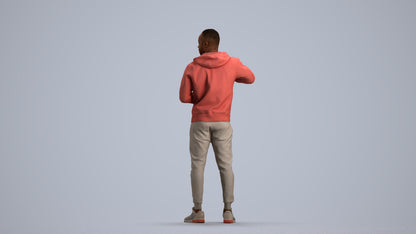 photogrammetry 3D man sport standing, realistic human model archviz FBX, front view render