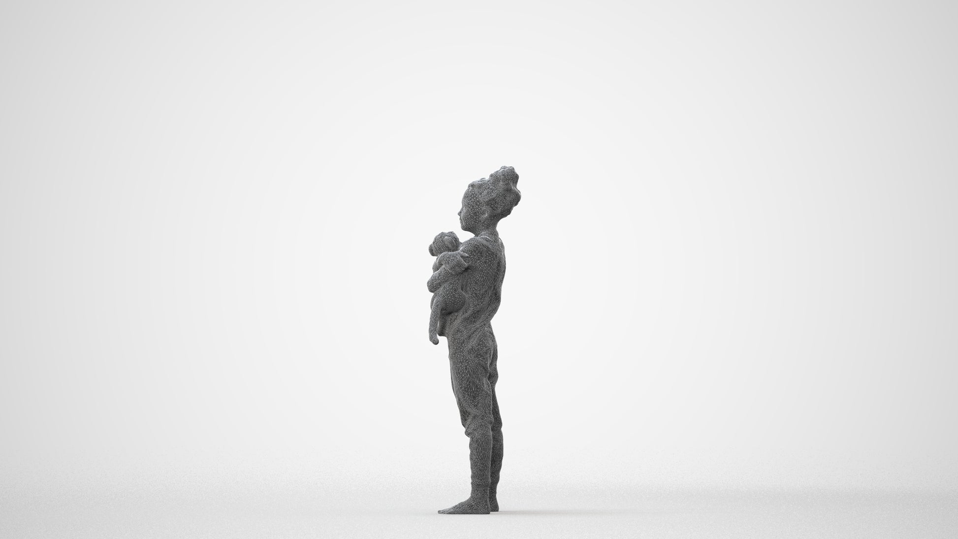 realistic 3D human girl kids, archviz people FBX OBJ for Blender, square thumbnail