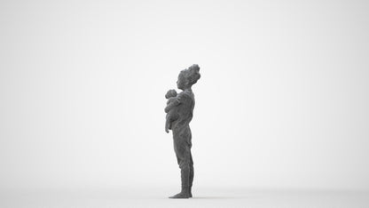 realistic 3D human girl kids, archviz people FBX OBJ for Blender, square thumbnail
