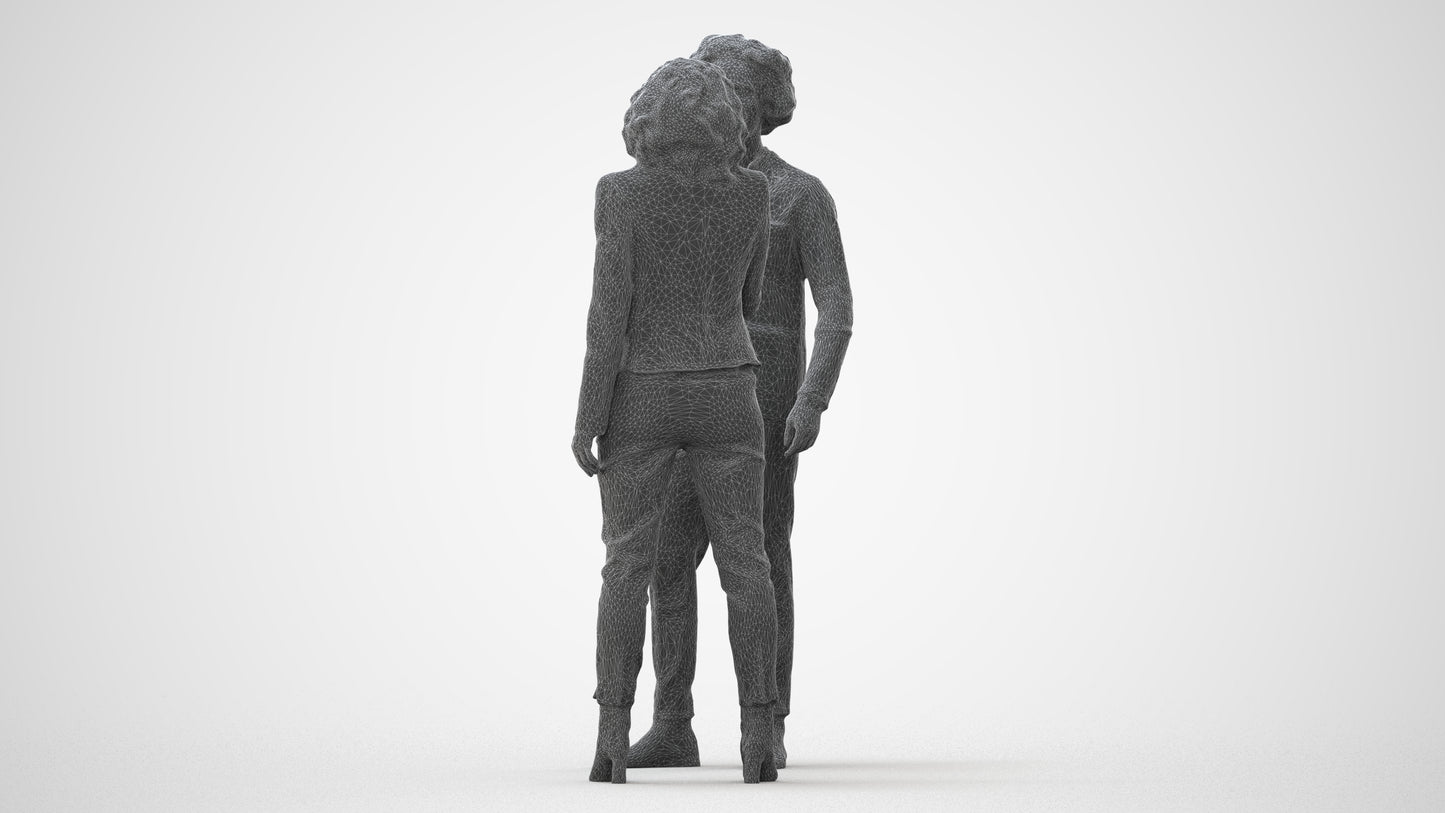 3D human model woman business, photogrammetry scanned person for archviz, square thumbnail
