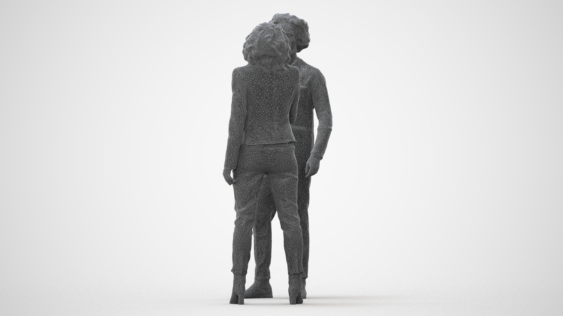 3D human model woman business, photogrammetry scanned person for archviz, square thumbnail