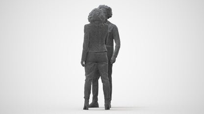 3D human model woman business, photogrammetry scanned person for archviz, square thumbnail