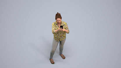 3D people model man casual standing, scanned human for 3ds Max rendering, back view render