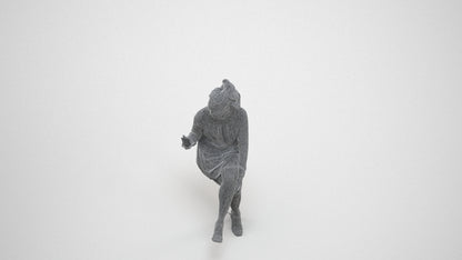 3D scanned woman sitting casual, photorealistic archviz people for Enscape and SketchUp, wireframe three-quarter view