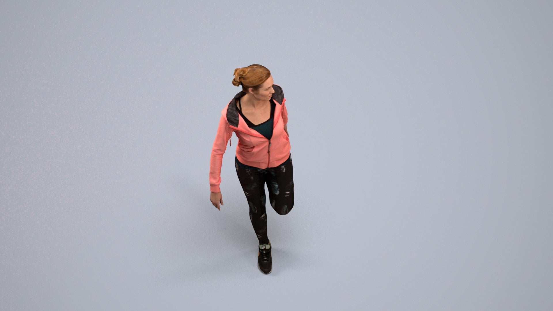 scanned 3D woman sport, photogrammetry people for Enscape and V-Ray, back view render