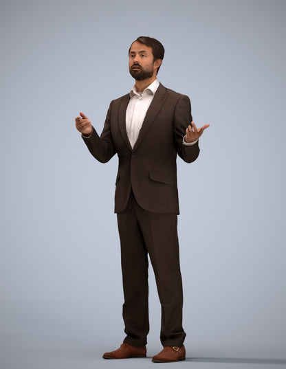 realistic 3D man business, scanned archviz people for Blender and 3ds Max