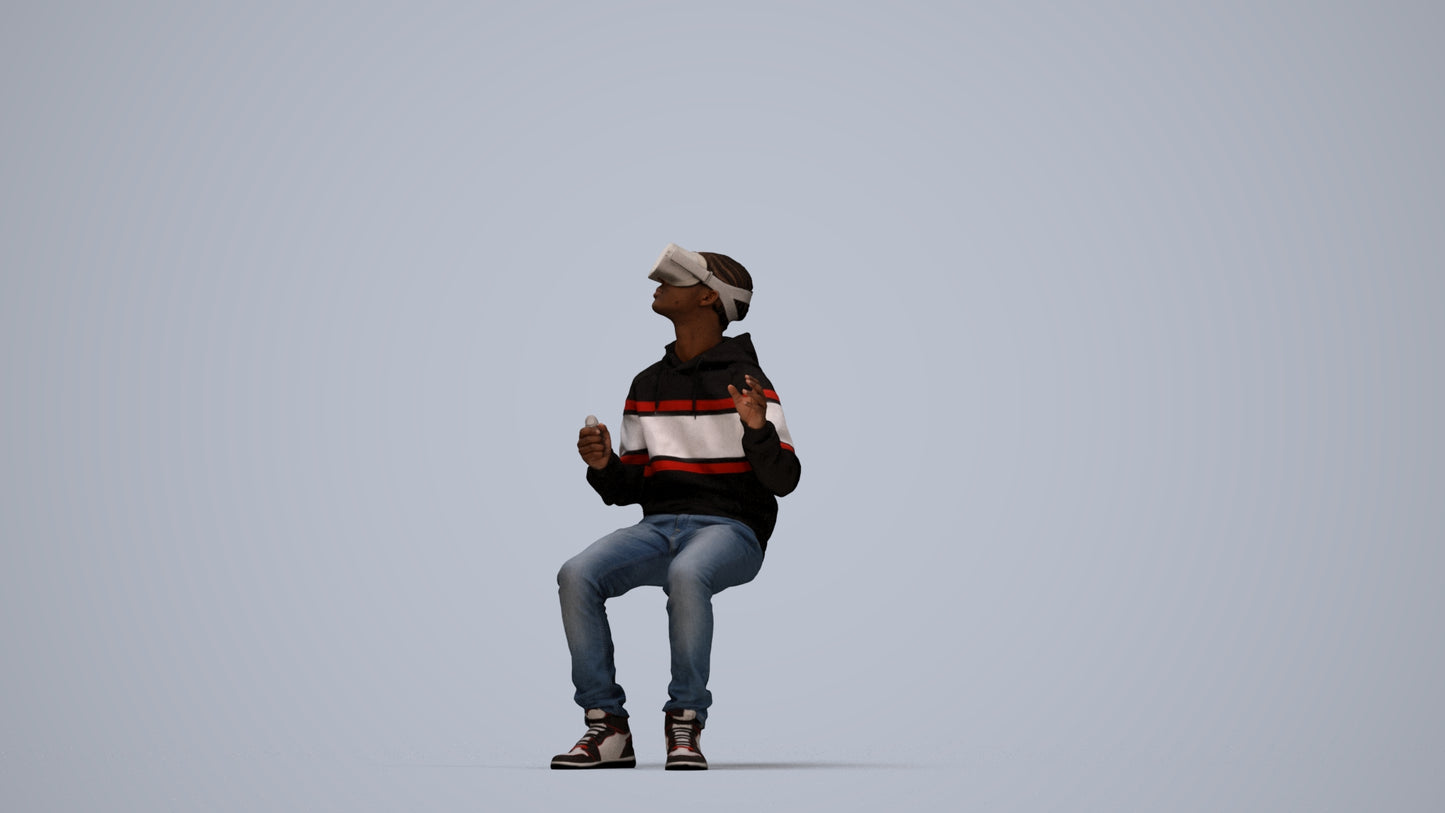 realistic 3D people boy casual kids, render-ready for V-Ray and Corona, FBX OBJ, top-down view render