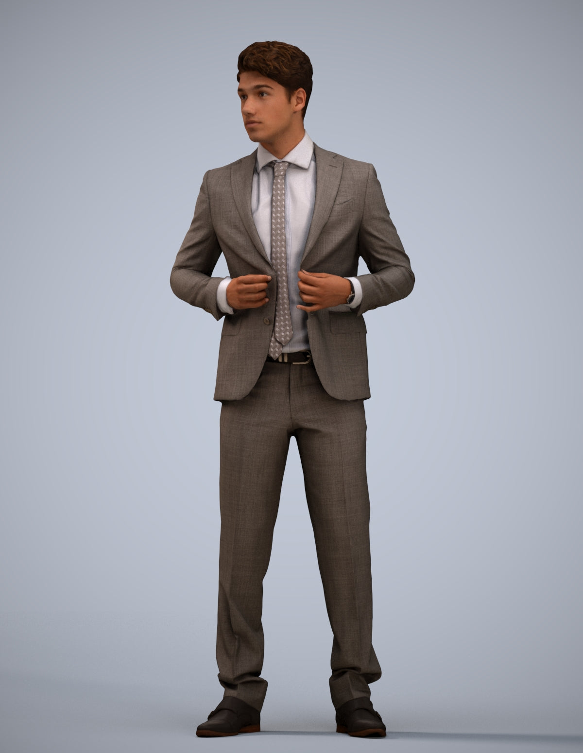 realistic 3D people man business, render-ready for V-Ray and Corona, FBX OBJ