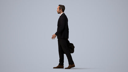 scanned 3D man formal business, photogrammetry people for Enscape and V-Ray, three-quarter view render