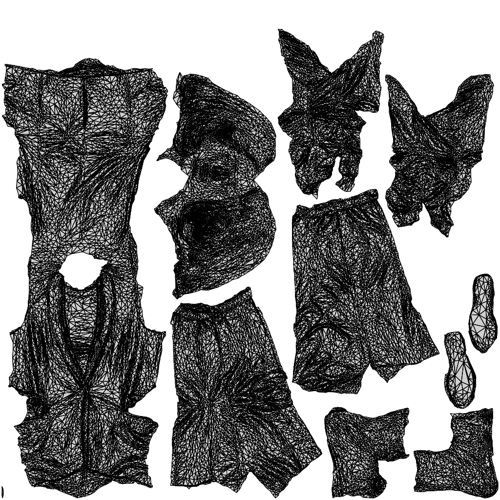 3D people model woman business, scanned human for 3ds Max rendering, wireframe top-down view