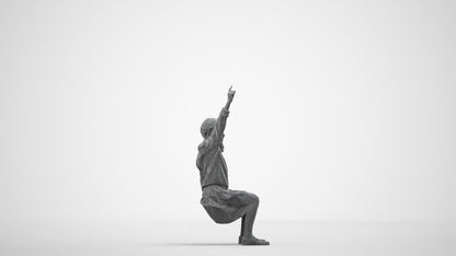 photogrammetry 3D girl kids, realistic human model archviz FBX, wireframe side view