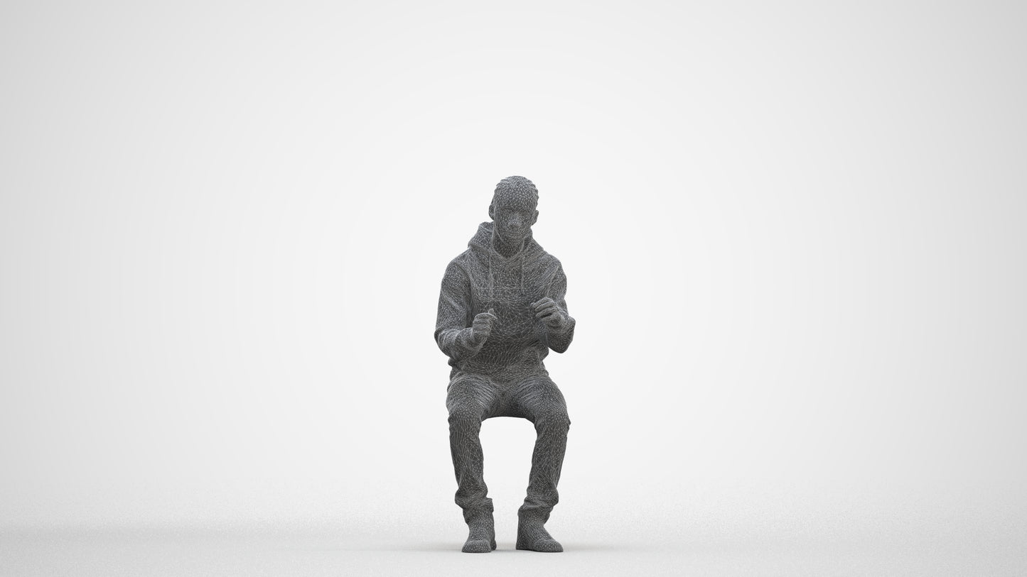 3D people model boy casual kids, scanned human for 3ds Max rendering, three-quarter front view render
