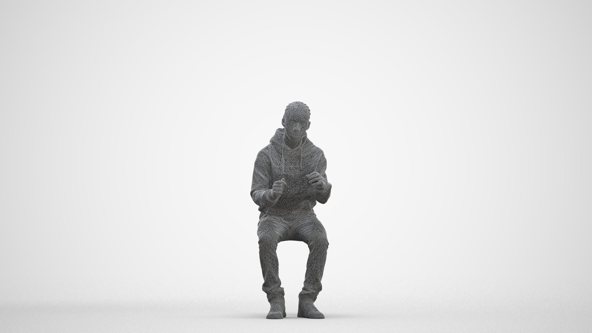 3D people model boy casual kids, scanned human for 3ds Max rendering, three-quarter front view render