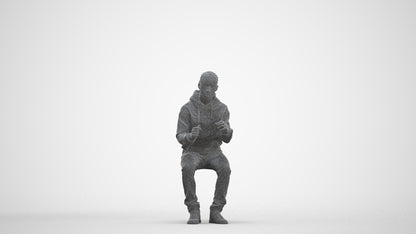 3D people model boy casual kids, scanned human for 3ds Max rendering, three-quarter front view render