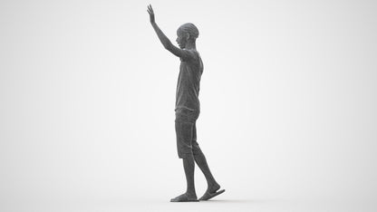 realistic 3D human boy casual kids, archviz people FBX OBJ for Blender, square thumbnail