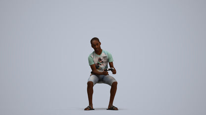 photogrammetry 3D boy casual kids, realistic human model archviz FBX, standing pose render