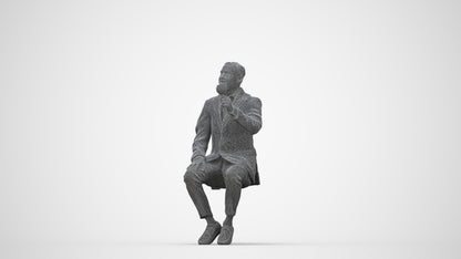 scanned 3D man casual cycling, photogrammetry people for Enscape and V-Ray, wireframe back view