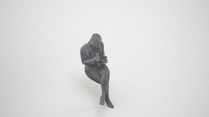 realistic 3D human woman business, archviz people FBX OBJ for Blender, wireframe three-quarter view