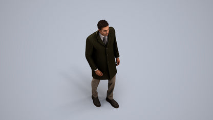 3D scanned man business, photorealistic archviz people for Enscape and SketchUp, back view render