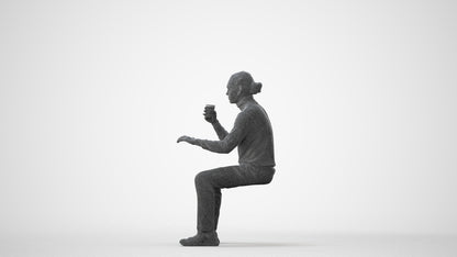 realistic 3D people man casual sitting, render-ready for V-Ray and Corona, FBX OBJ, square thumbnail