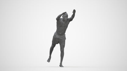 3D people model man pool, scanned human for 3ds Max rendering, wireframe back view