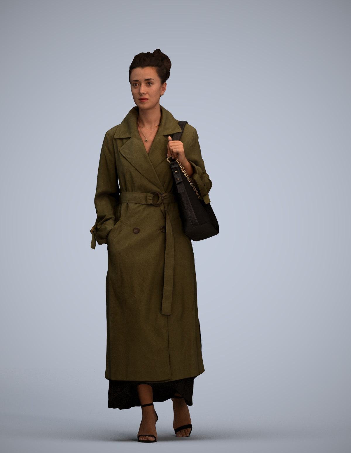 photogrammetry 3D woman casual walking, realistic human model archviz FBX