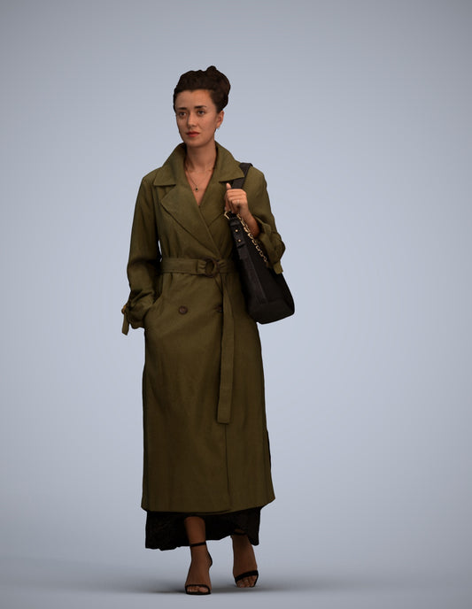 photogrammetry 3D woman casual walking, realistic human model archviz FBX