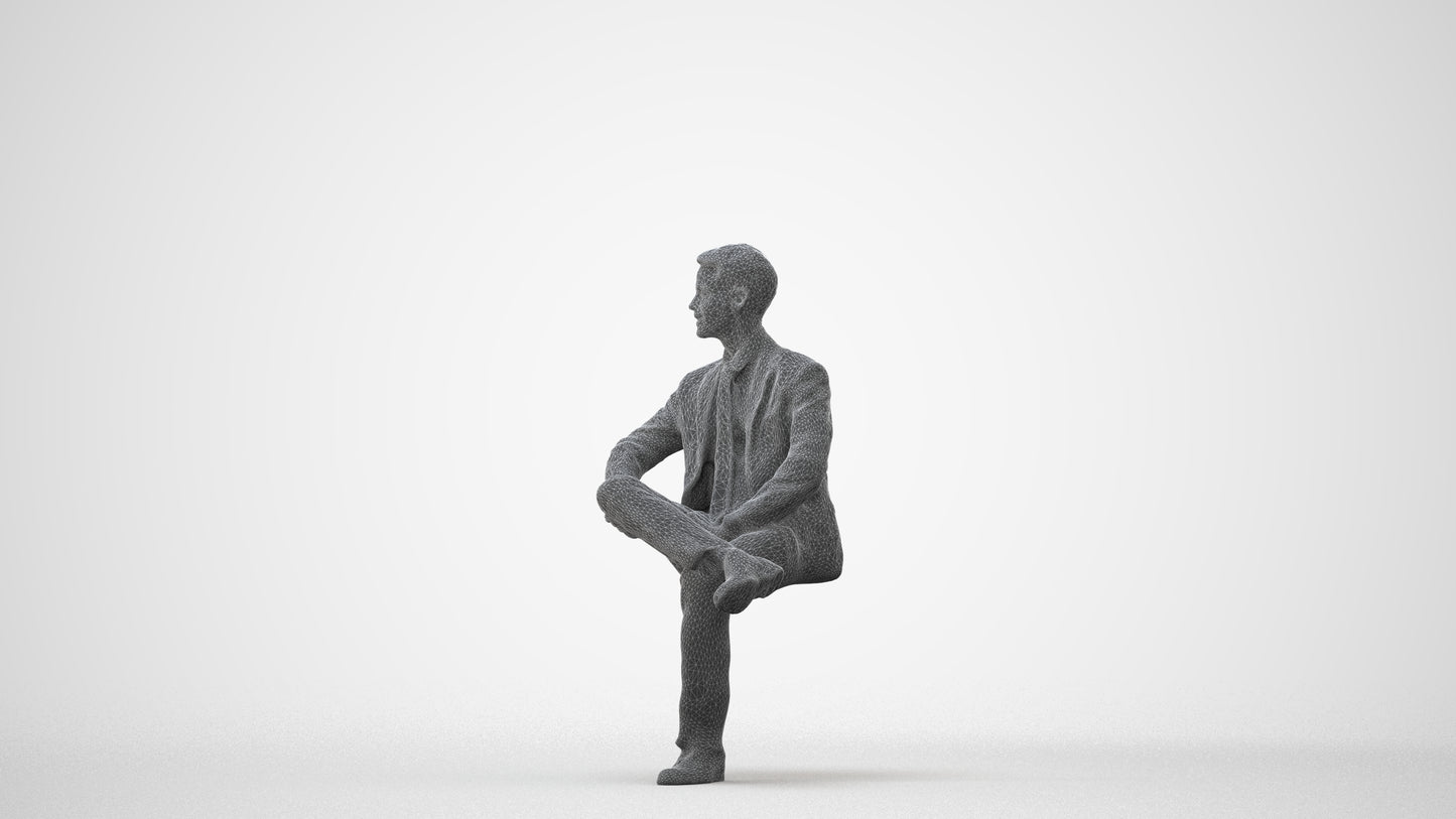 3D scanned man business, photorealistic archviz people for Enscape and SketchUp, square thumbnail