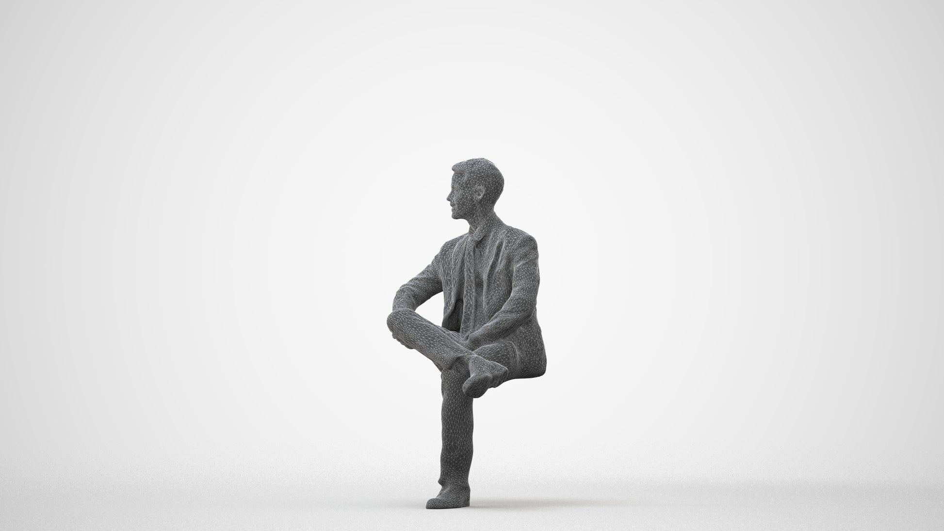 3D scanned man business, photorealistic archviz people for Enscape and SketchUp, square thumbnail