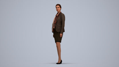 realistic 3D people woman business, render-ready for V-Ray and Corona, FBX OBJ, standing pose render