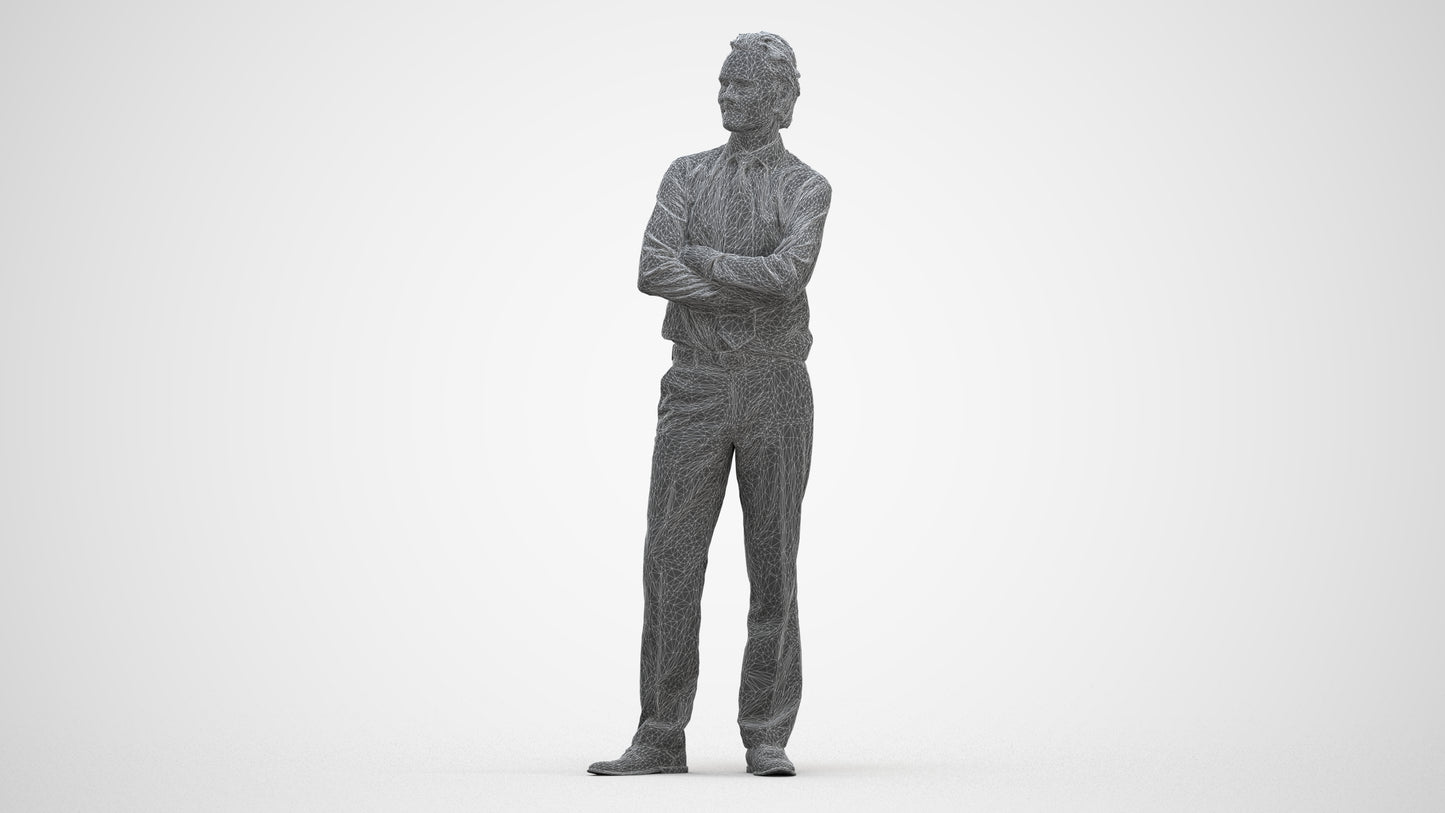 realistic 3D people man business, render-ready for V-Ray and Corona, FBX OBJ, three-quarter front view render