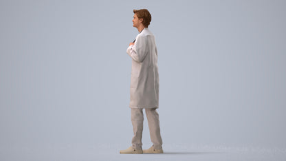 realistic 3D people man medical, render-ready for V-Ray and Corona, FBX OBJ, three-quarter view render