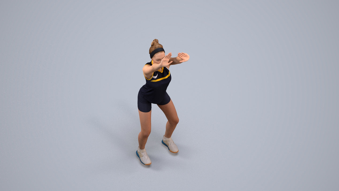 scanned 3D girl sport, photogrammetry people for Enscape and V-Ray, back view render