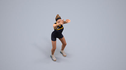 scanned 3D girl sport, photogrammetry people for Enscape and V-Ray, back view render
