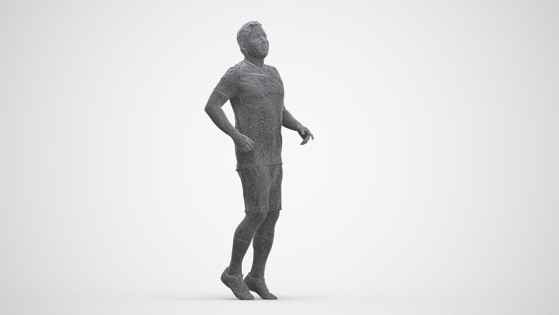 realistic 3D people man sport, render-ready for V-Ray and Corona, FBX OBJ, three-quarter front view render