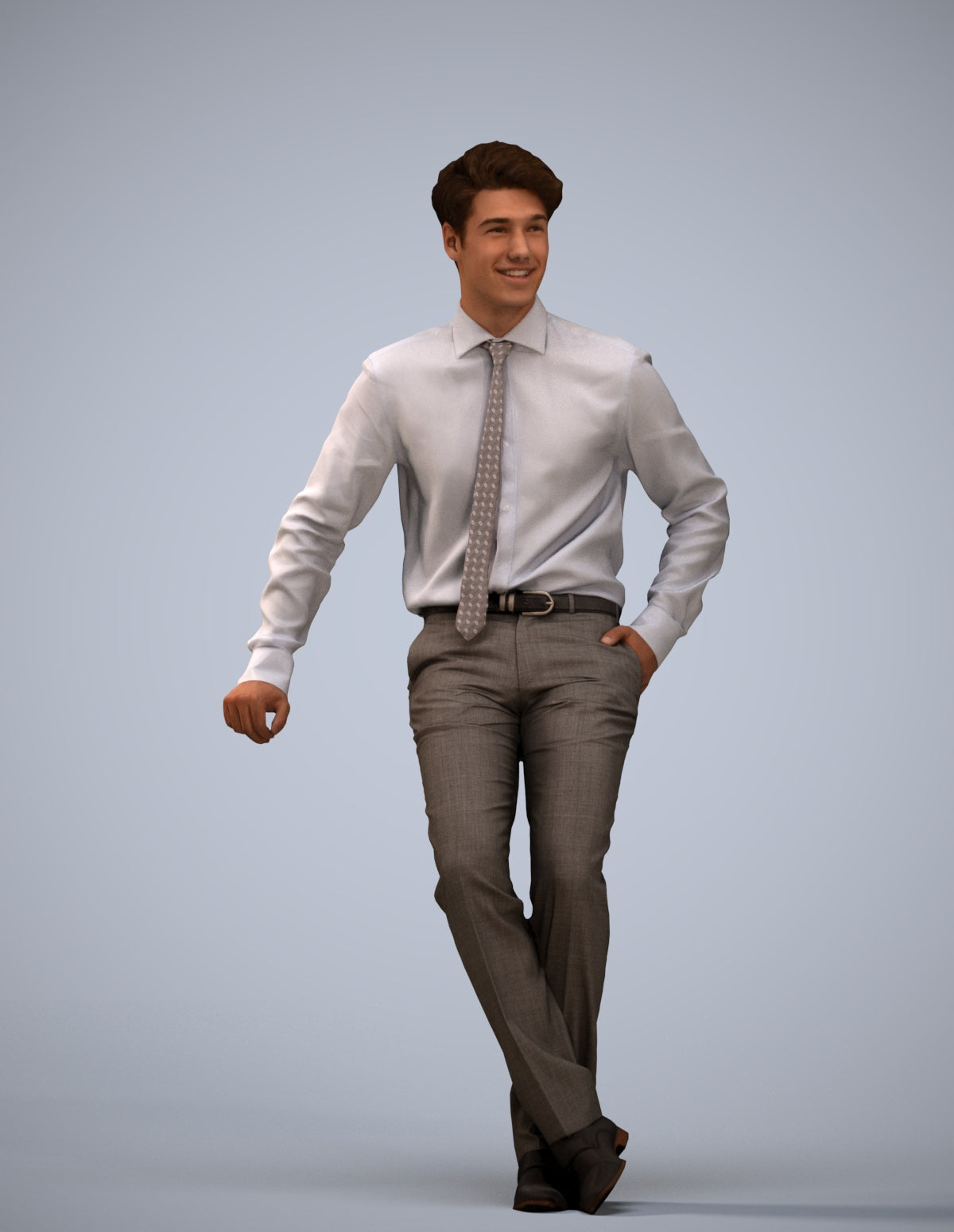 realistic 3D human man business, archviz people FBX OBJ for Blender