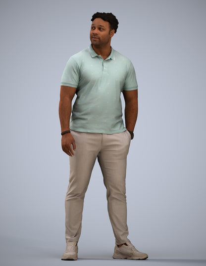 3D human model man casual standing, photogrammetry scanned person for archviz