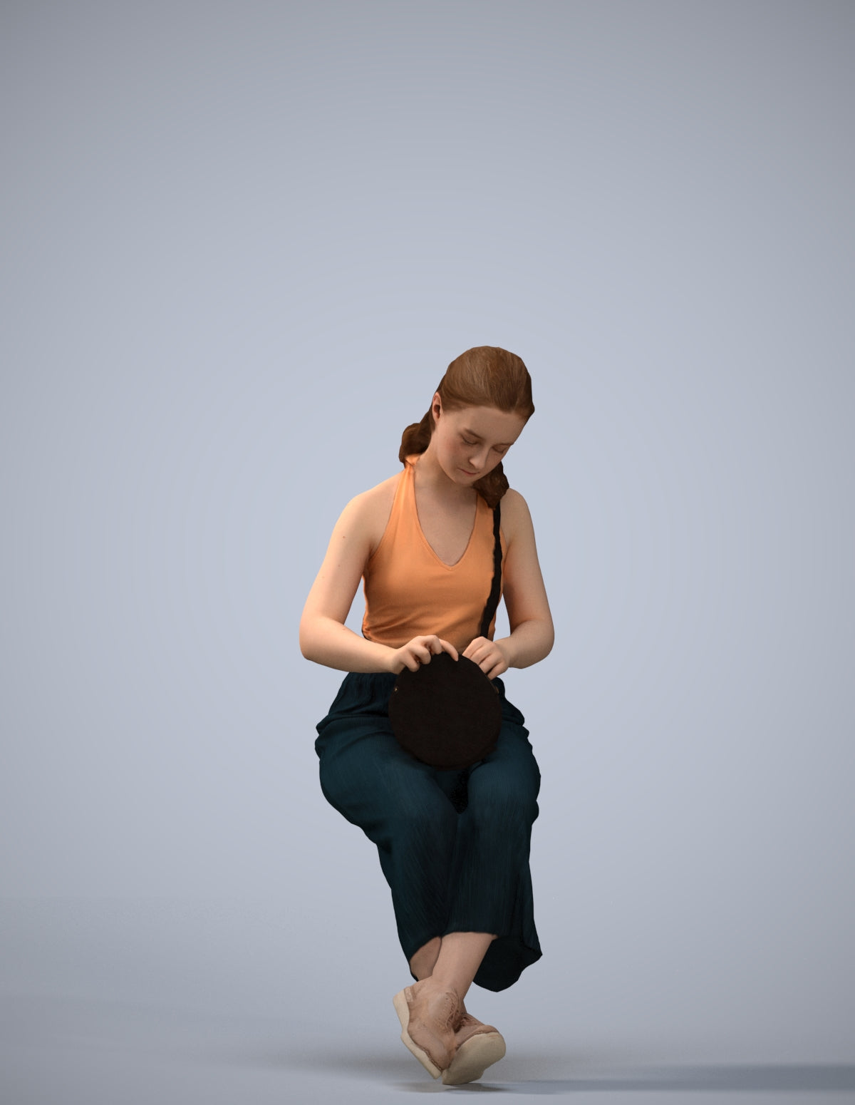 photogrammetry 3D girl casual kids, realistic human model archviz FBX