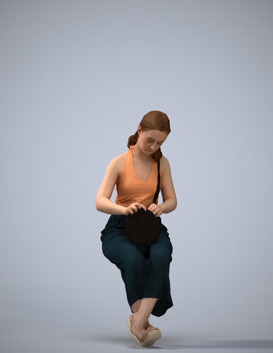 photogrammetry 3D girl casual kids, realistic human model archviz FBX