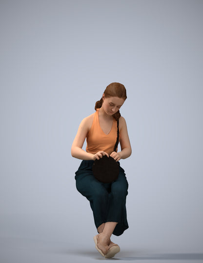 photogrammetry 3D girl casual kids, realistic human model archviz FBX