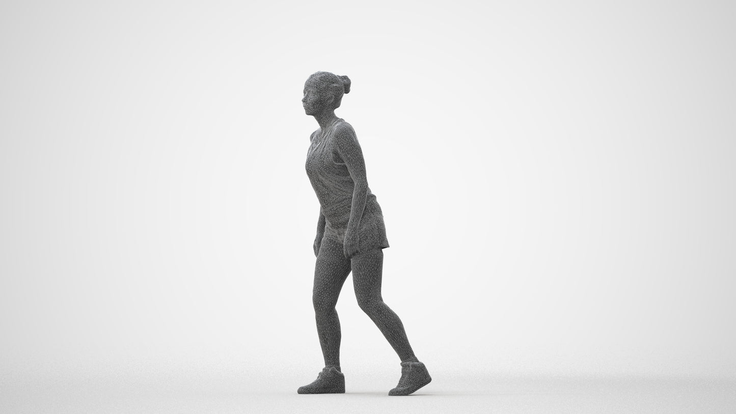 3D people model woman sport, scanned human for 3ds Max rendering, square thumbnail