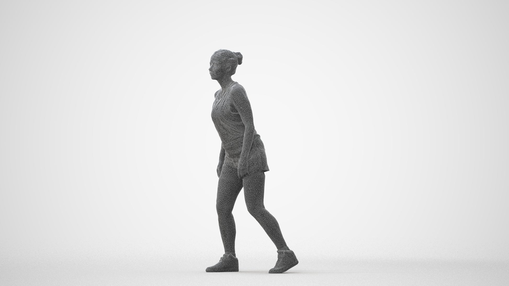 3D people model woman sport, scanned human for 3ds Max rendering, square thumbnail