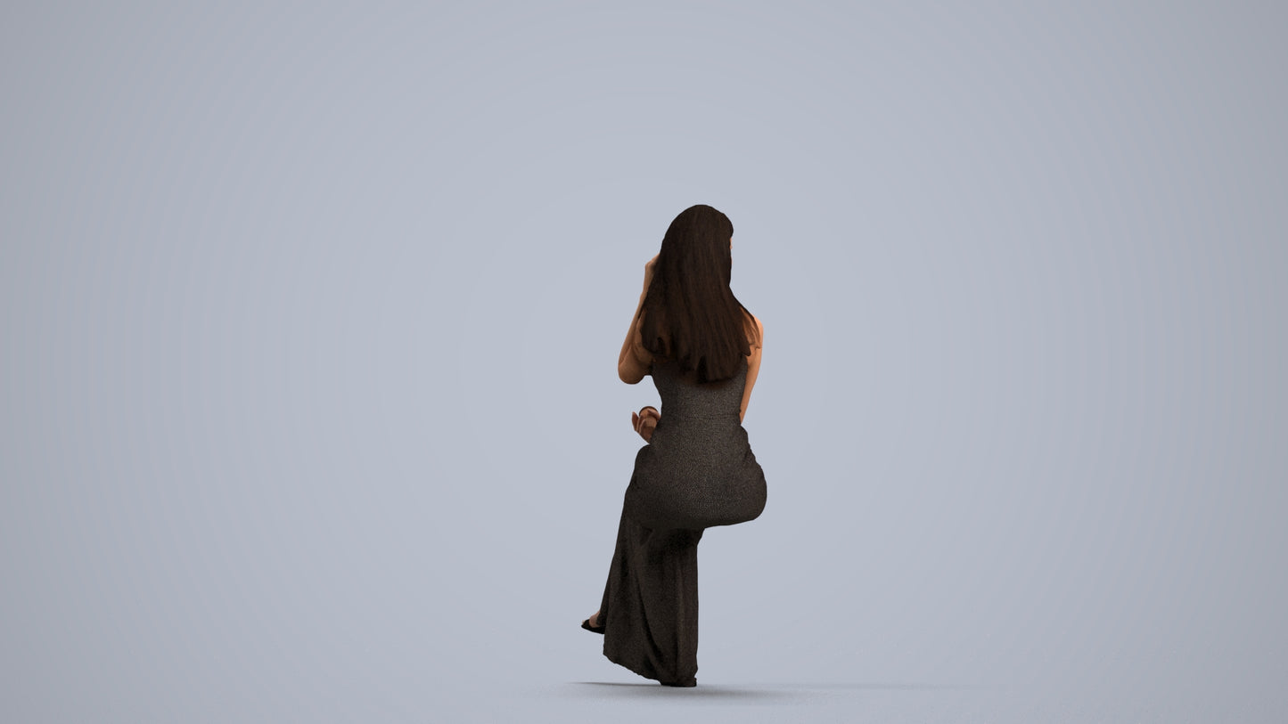3D scanned woman formalaffairs formal, photorealistic archviz people for Enscape and SketchUp, front view render