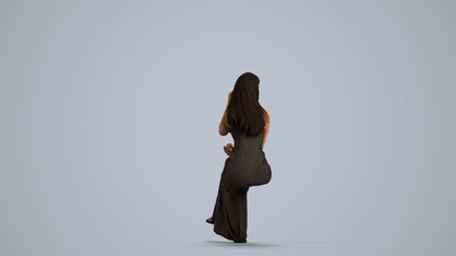3D scanned woman formalaffairs formal, photorealistic archviz people for Enscape and SketchUp, front view render